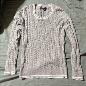 Tommy Hilfiger Light Gray Cable Knit Sweater